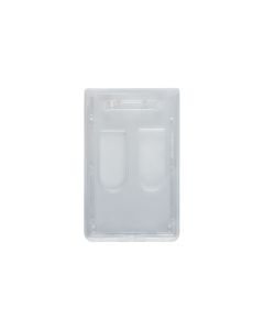 Vertical polycarbonate badge holder for 2 cards