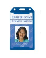 Blue open vertical badge holder in ABS (100 Pcs)