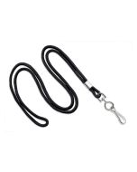 Tubular lanyards 3mm with metal hook - black (100 Pcs)