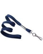 Flat blue navy lanyards 10mm - metal hook (100 Pcs)