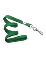 Flat green lanyards 10mm - metal hook (100 Pcs)