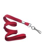 Flat red lanyards 10mm - metal hook (100 Pcs)