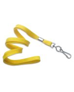 Flat yellow lanyards 10mm - metal hook (100 Pcs)