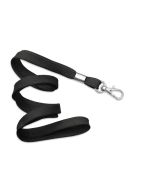 Flat black lanyards 10mm - snap hook (100 Pcs)