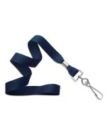 Flat blue navy wavy lanyard 16mm with hook (100 Pcs)