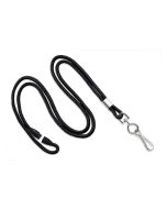 Tubular black lanyard 3mm with safety release (100 Pcs)