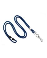 Tubular blu navy lanyard 3mm with safety release (100 Pcs)