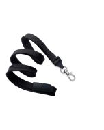 Flat black lanyards - release and snap hook (100 Pcs)