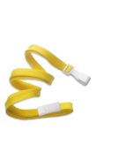 Flat yellow lanyards - release and plastic clip (100 Pcs)