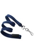 Flat blue navy lanyards - safety release and hook (100 Pcs)