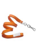 Flat orange lanyards - safety release and hook (100 Pcs)