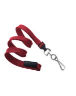 Flat red lanyards - safety release and hook (100 Pcs)