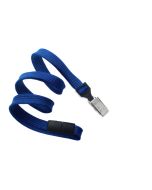Flat blue royal lanyards - release and clip bulldog (100 Pcs)