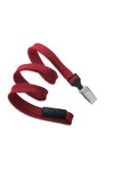 Flat red lanyards - release and clip bulldog (100 Pcs)