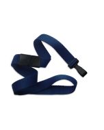 Flat blue navy wavy lanyard with hook and clip (100 Pcs)