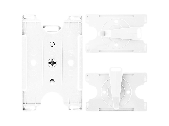 White convertible badge holder in ABS (100 Pcs)