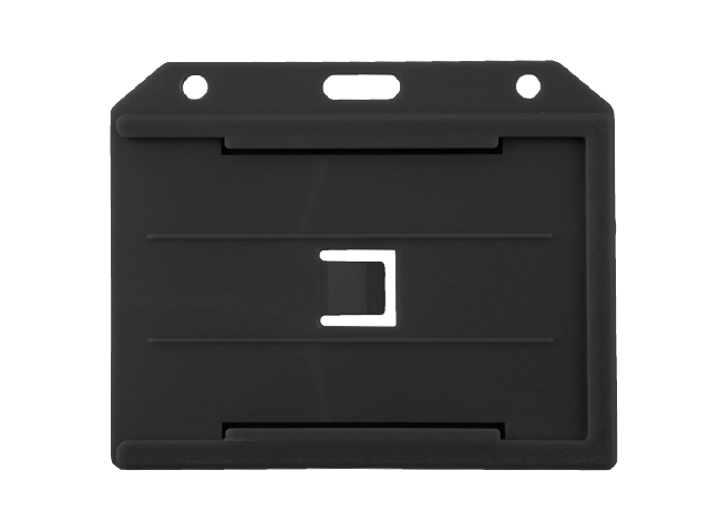 Black multiple open vertical badge holder