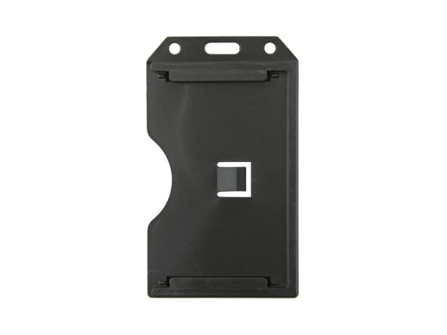 Black multiple open vertical badge holder