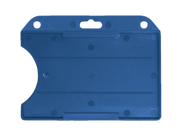 Blue horizontal open badge holder in ABS