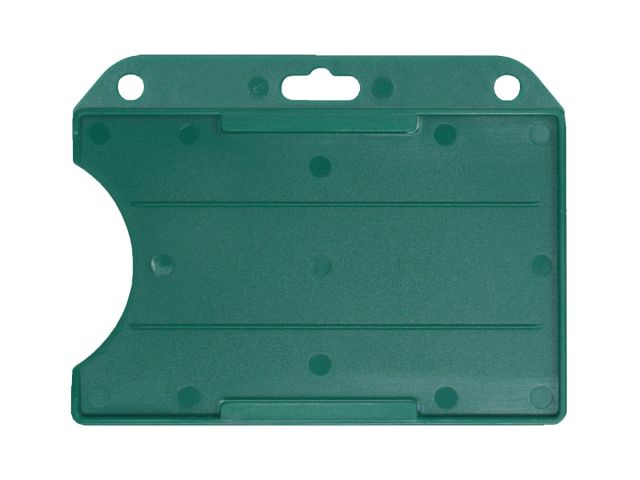 Green horizontal open badge holder ABS