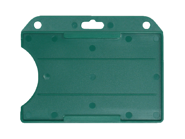 Green horizontal open badge holder ABS