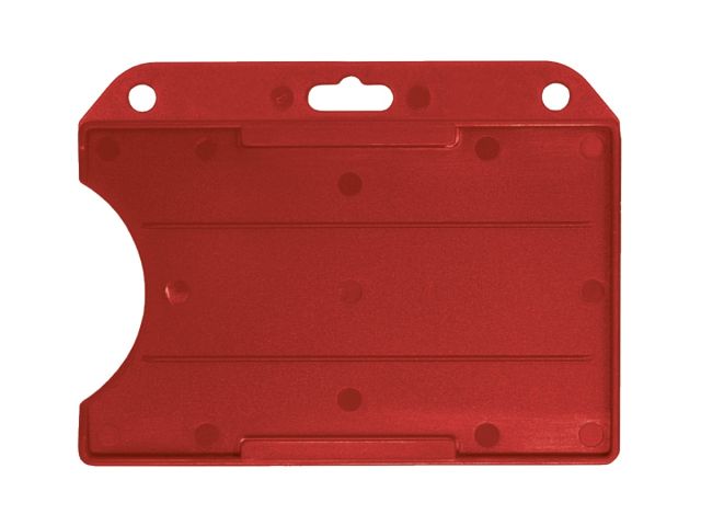 Red horizontal open badge holder in ABS