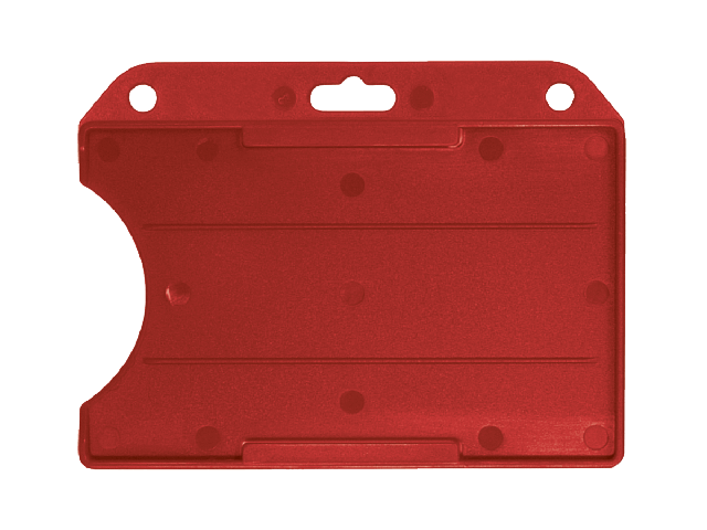 Red horizontal open badge holder in ABS