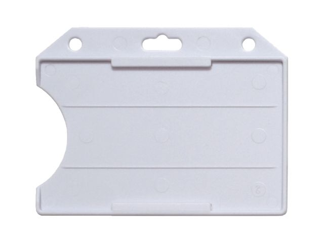 White horizontal open badge holder in ABS