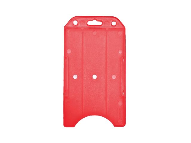 Open badge holder in semi-rigid ABS - red