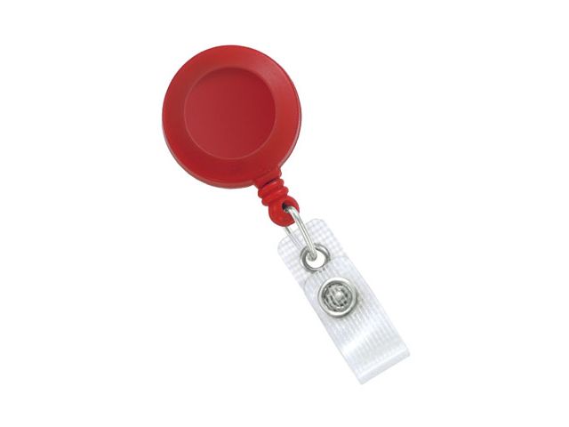 Red badge reel with vinyl band