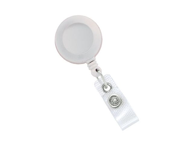 White badge reel with vinyl band