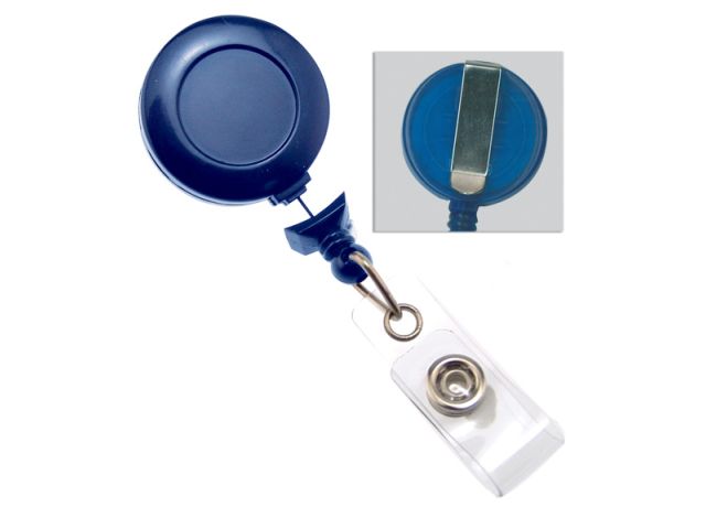 Blue navy kink-proof badge reel