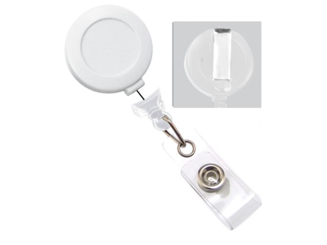 White kink-proof yo-yo clip with pin 