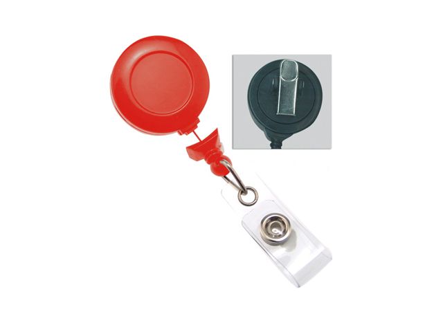 Red kink-proof yo-yo clip with pin 