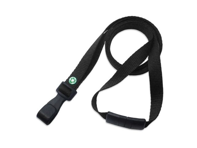 ECO lanyard in recycled PET 10mm Black