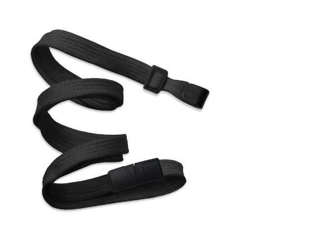 Flat black lanyards - release and plastic clip
