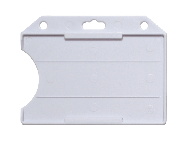 White horizontal open badge holder in ABS
