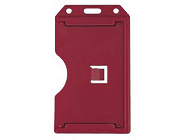 Open badge holder in semi-rigid ABS - red