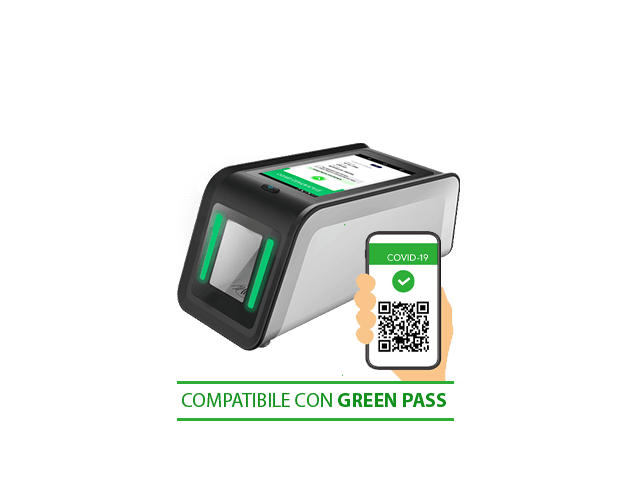 Green Pass QR code reeader with printer and totem