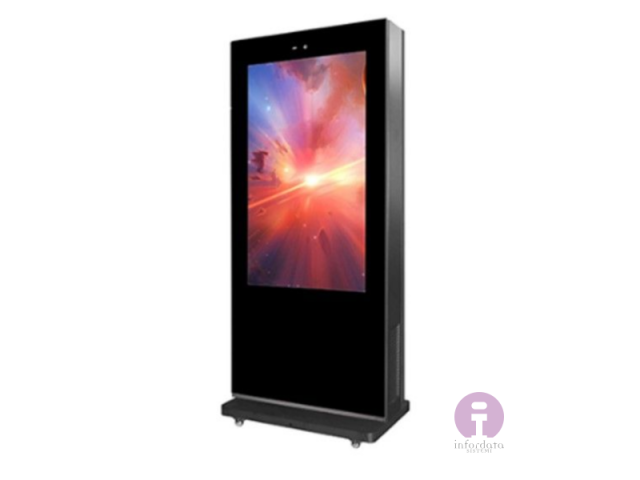 Outdoor digital signage totem with 55" display