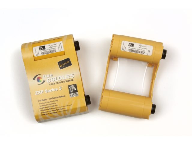 Black colour ribbon with overlay for ZXP3 Zebra printer - 500img/roll