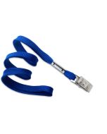 Flat blue royal lanyards 10mm - clip bulldog