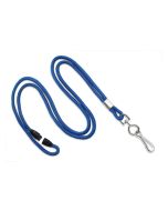 Tubular blue royal lanyard 3mm with safety release