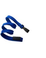 Flat blue royal lanyards - release and plastic clip