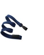 Flat blue navy lanyards - release and plastic clip