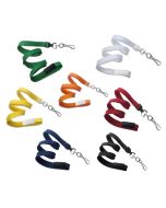 Flat yellow lanyards - release and plastic clip (100 Pcs)
