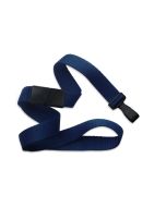 Flat blue navy wavy lanyard with hook and clip