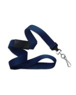 Flat blue navy wavy lanyard with hook