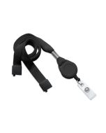 Flat black lanyards 16mm with reel