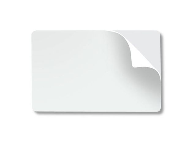 Zebra white PVC cards -10 mil ADHESIVE FOIL (100 Pcs)